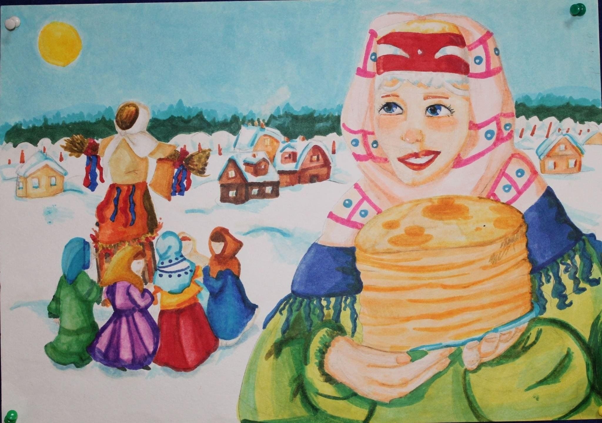 Рисунок масленица 4 класс изо
