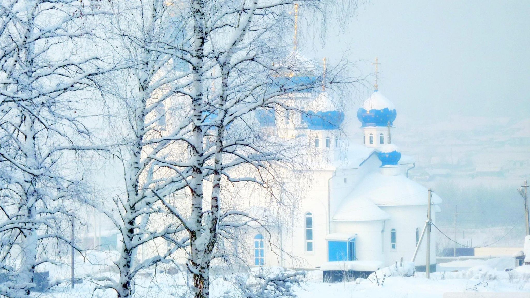 Зима снег храм картинки