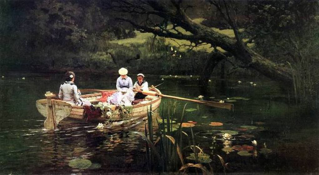 На лодке. Абрамцево, 1880 г.