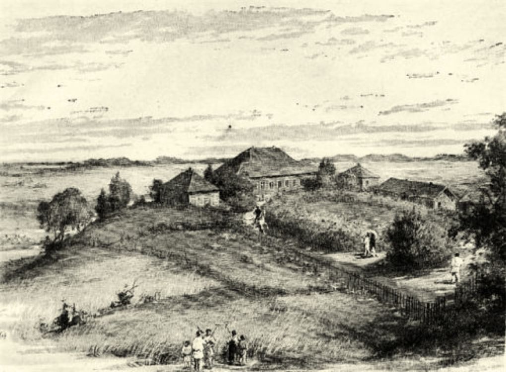 Сельцо Михайловское. С литографии 1837 года