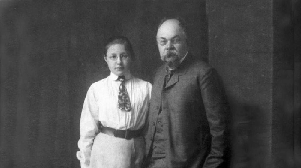 16-летняя Марина Цветаева с отцом