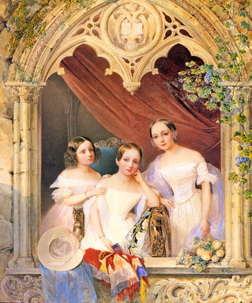 В.И. Гау. Великие княжны Екатерина, Елизавета и Мария Михайловны. 1838