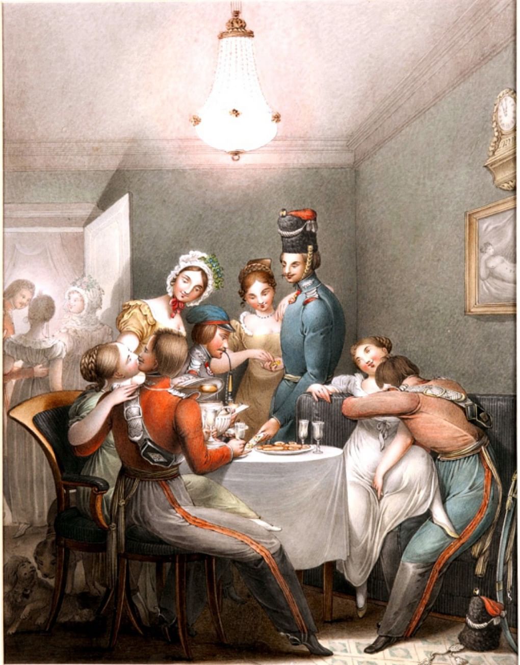 Казаки в Париже в 1814 году. Акварель Г.Э. Опица