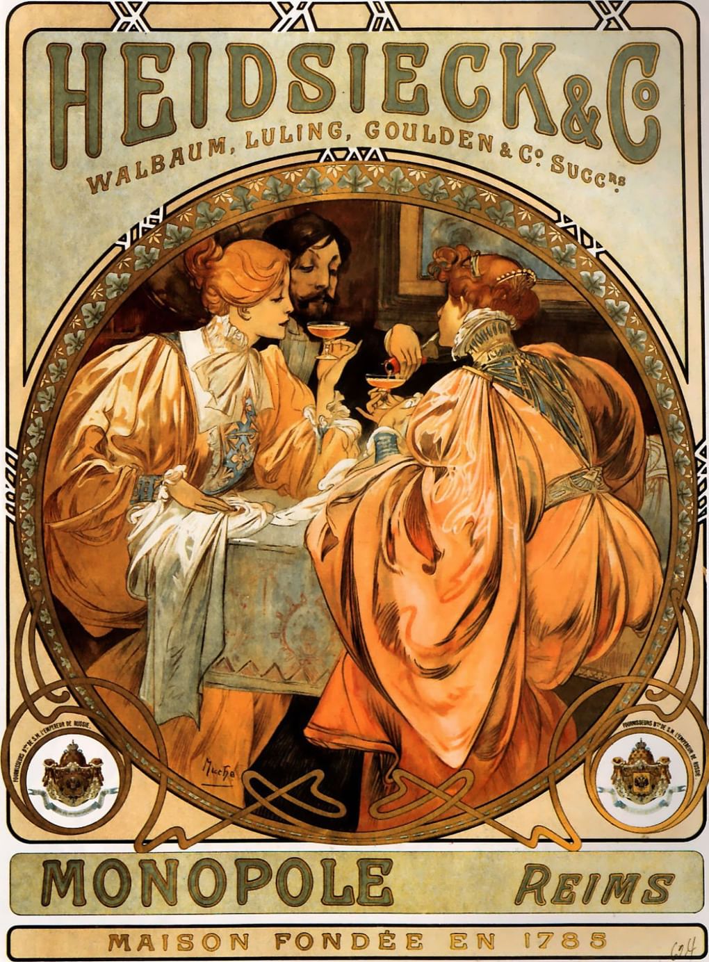 А. Муха. Реклама Heidsieck & Co. 1901