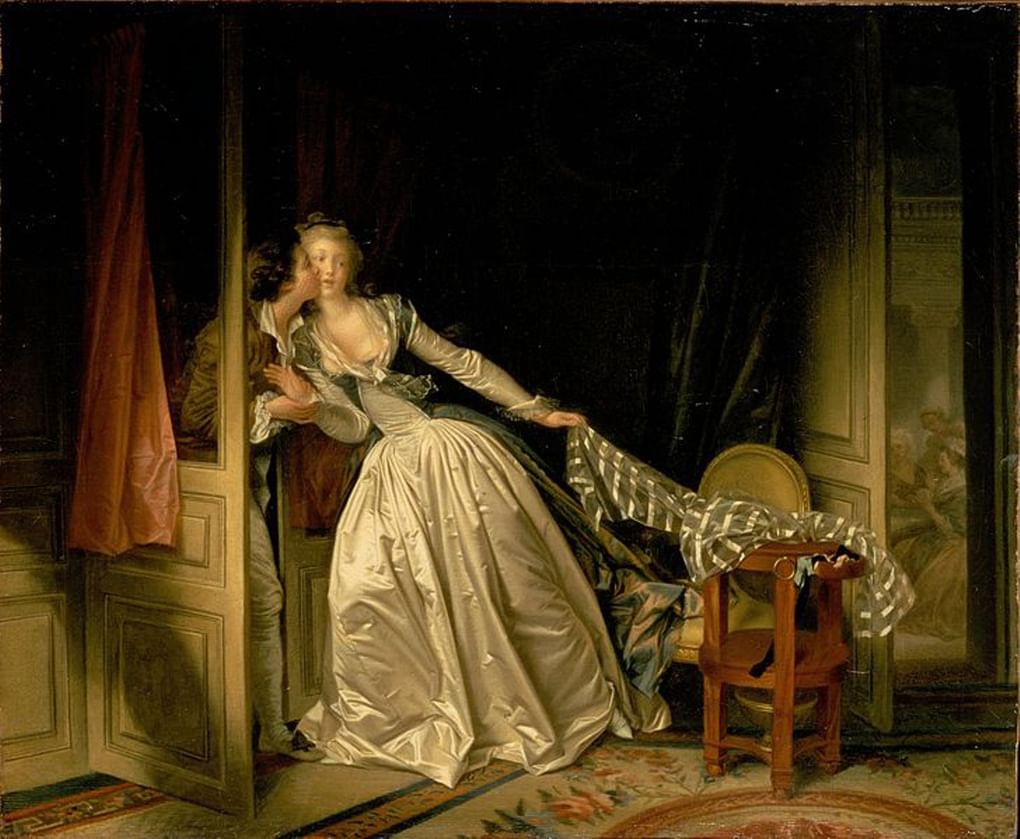 Жан Оноре Фрагонар. Украденный поцелуй. 1780-е. Государственный Эрмитаж, Санкт-Петербург