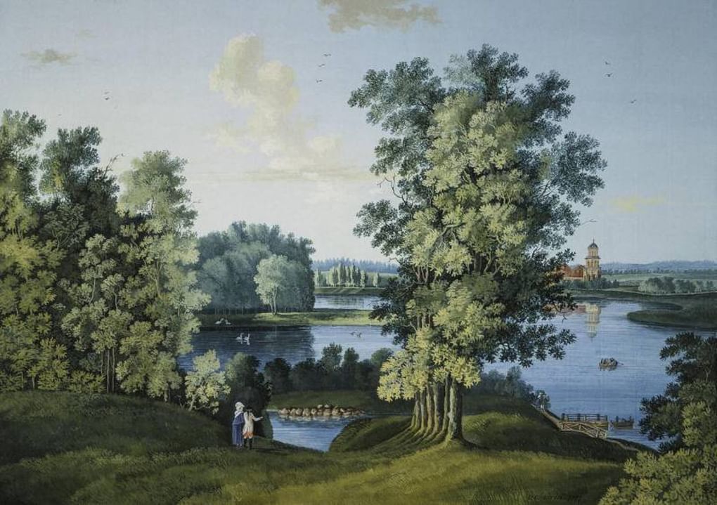 Семен Щедрин. «Вид острова Большого пруда в Царскосельских садах». 1777 г