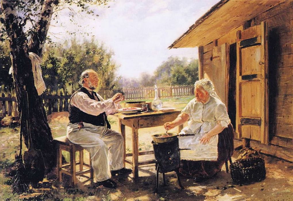 Владимир Маковский. Варят варенье. 1876