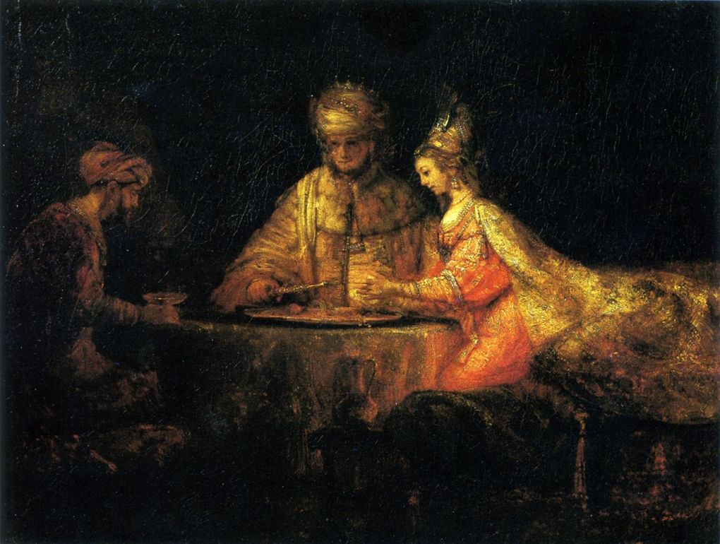 Рембрандт. Артаксеркс, Аман и Эсфирь. 1660. ГМИИ