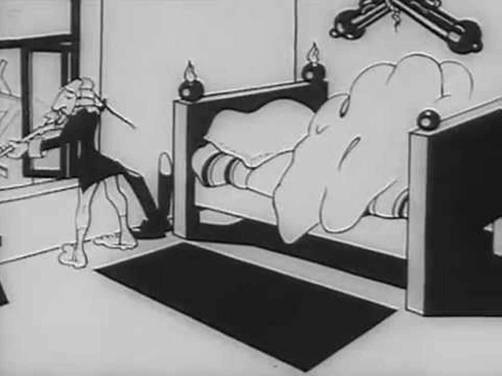 Кадр из мультфильма «Похождения Мюнхгаузена». 1929 год
