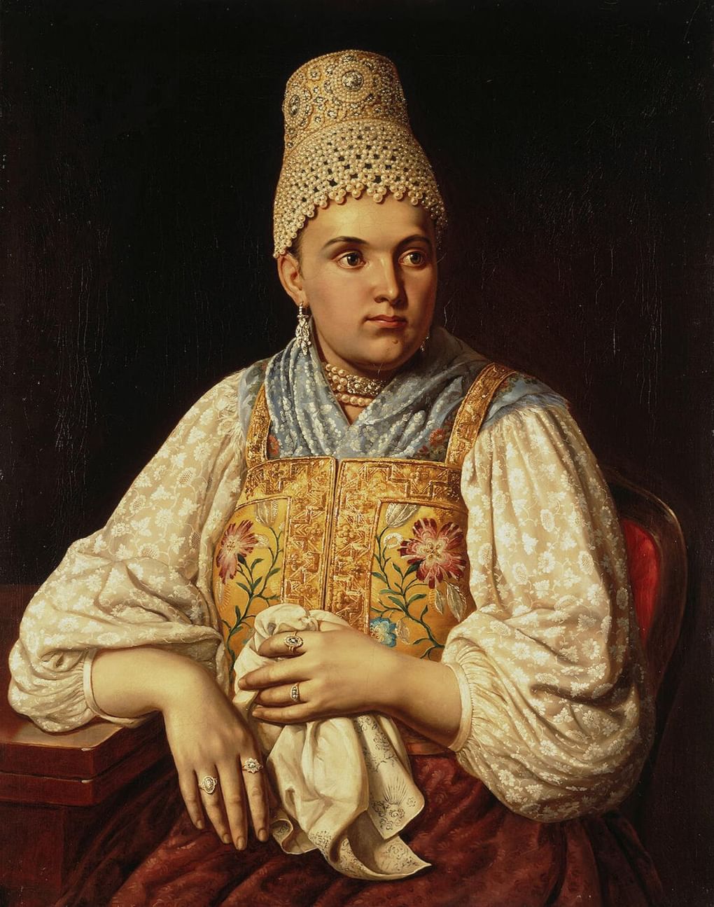 Неизвестный художник. Портрет купеческой жены Анны Филатовой. 1840-е