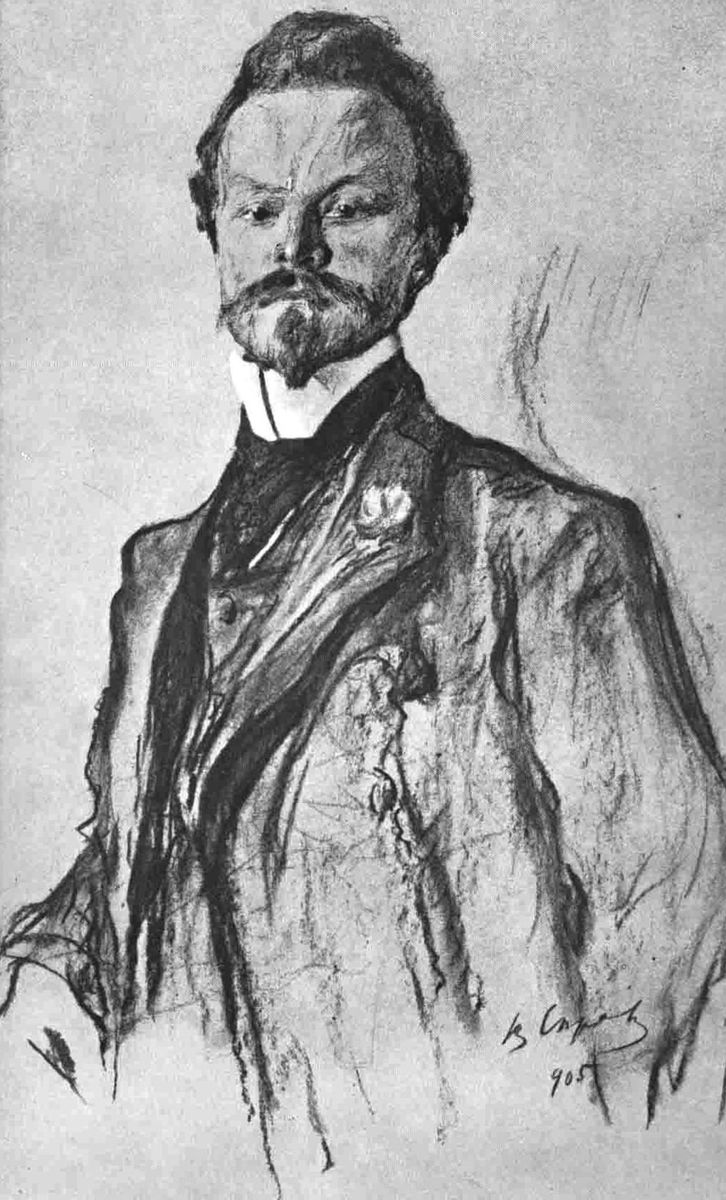 К.Д. Бальмонт. Портрет работы Валентина Серова (1905)