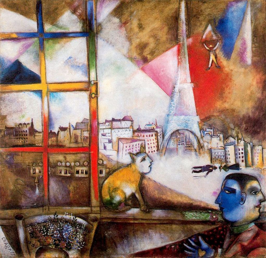 Марк Шагал. «Вид Парижа из окна». 1913