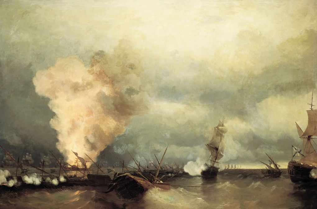 Иван Айвазовский. Морское сражение при Выборге 29 июня 1790 года. 1846