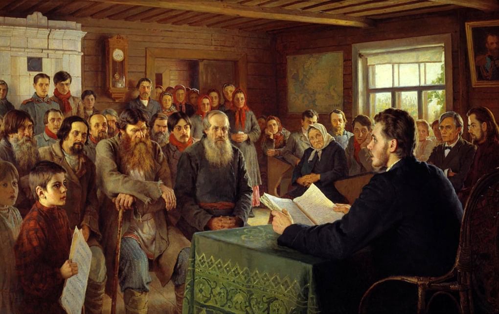 Николай Богданов-Бельский. Воскресное чтение в сельской школе. 1895