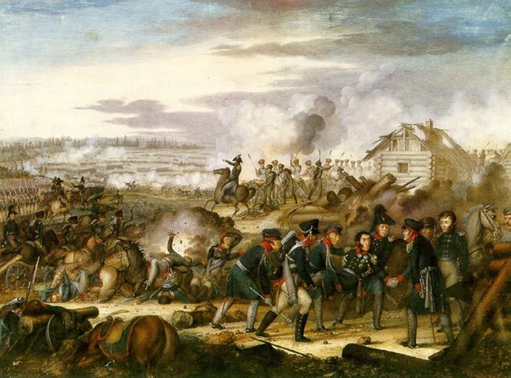 Жан Герен. Ранение Петра Ивановича Багратиона в Бородинском бою. 1816