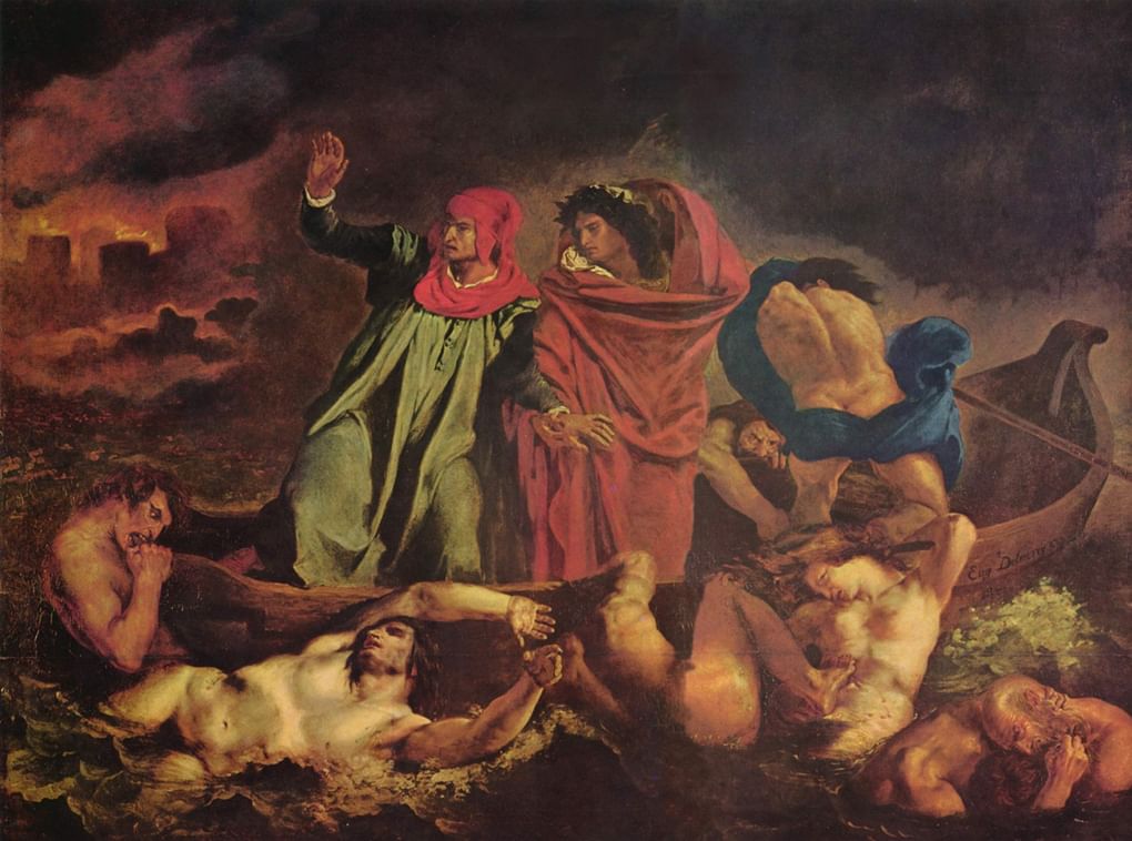 Эжен Делакруа. Ладья Данте (Данте и Вергилий в аду). 1822. Лувр, Париж