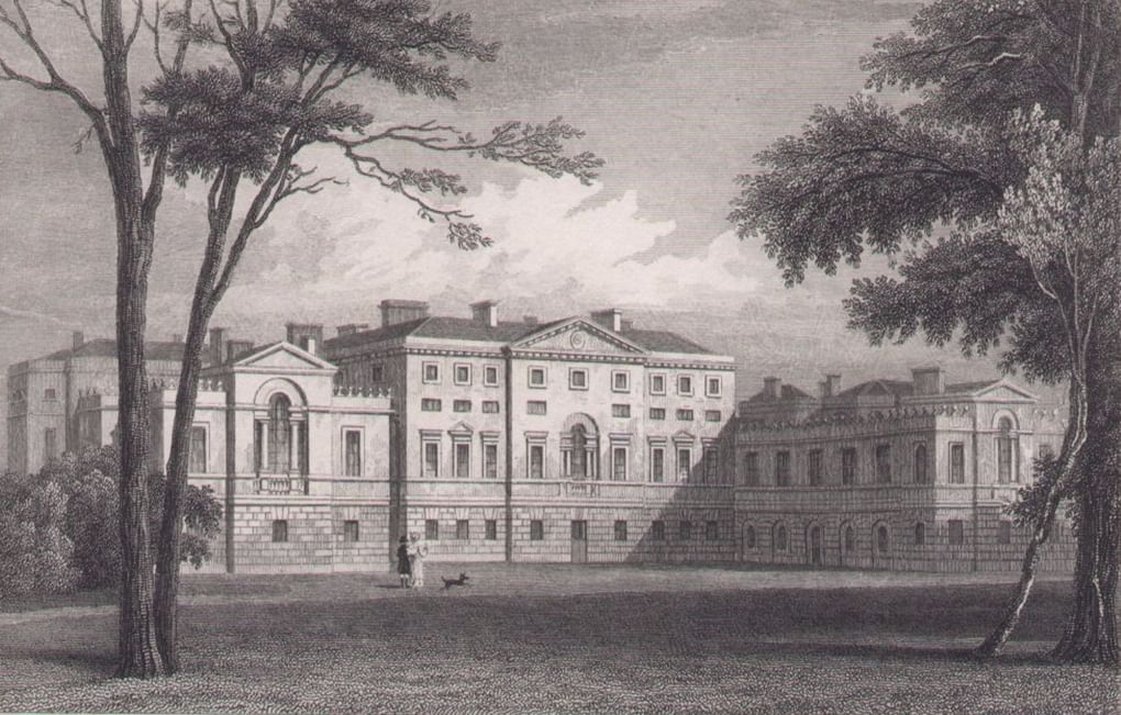 Замок Нью Уардор (Великобритания), арх. Дж. Пайн и Дж. Кваренги (1769-1776). Гравюра Л. Бирна по рис. Дж. Нила