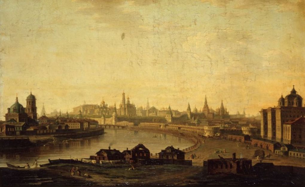 Максим Воробьев. Вид на Воспитательный дом и Кремль от Устьинского моста. 1818