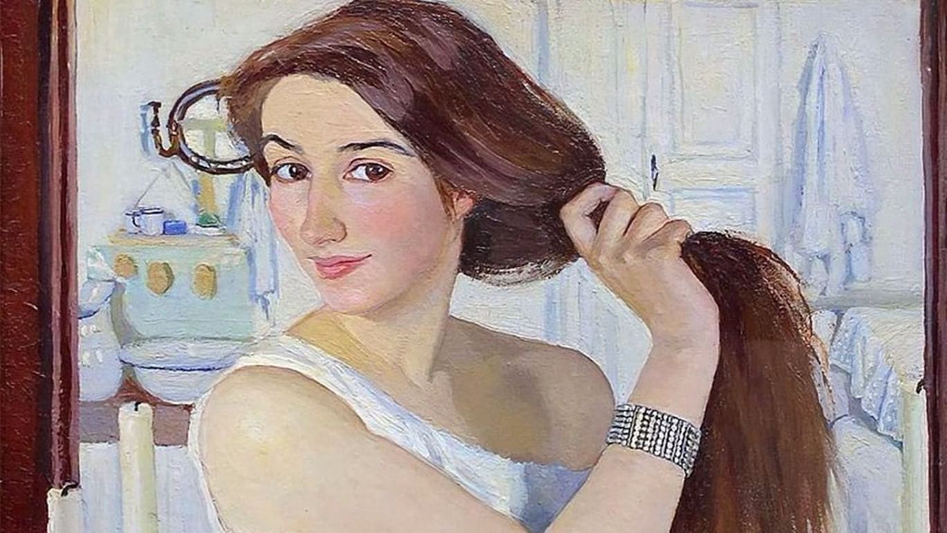Серебрякова Зинаида Евгеньевна. За туалетом. Автопортрет. 1909.