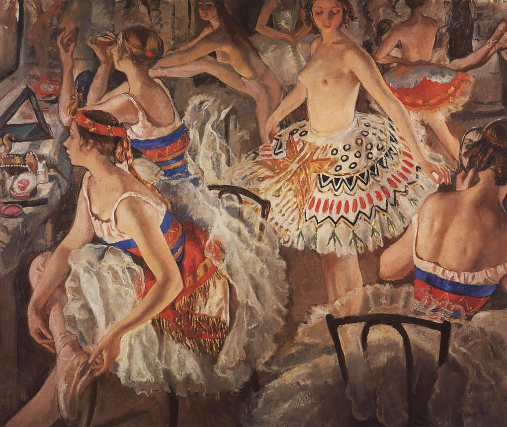 Зинаида Серебрякова. В балетной уборной (Большие балерины). 1922. Частное собрание