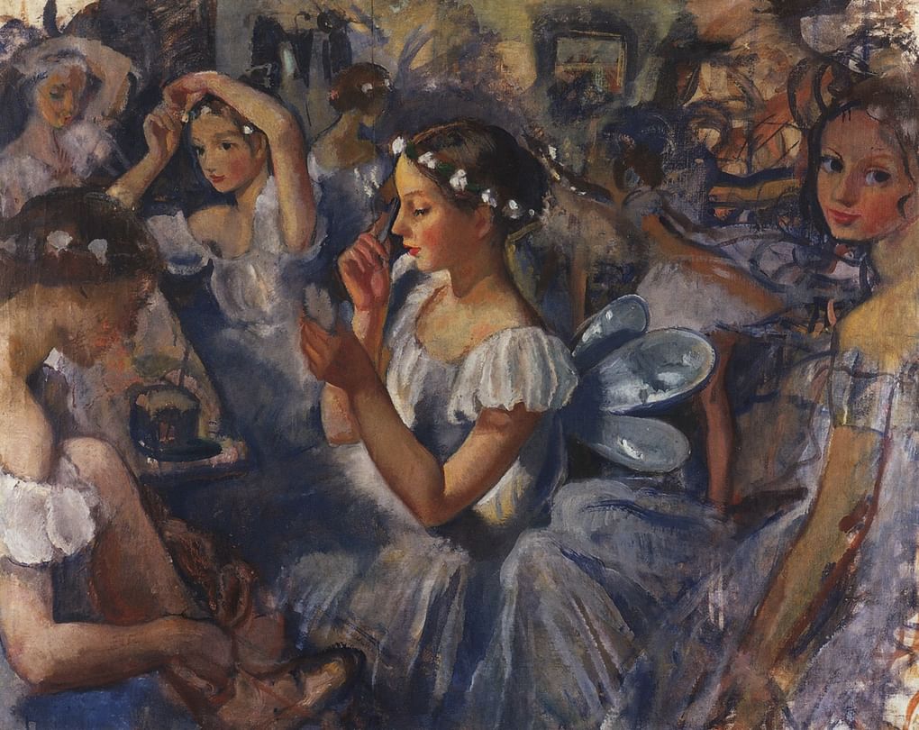 Зинаида Серебрякова. Девочки-сильфиды (Балет «Шопениана»). 1924. ГТГ