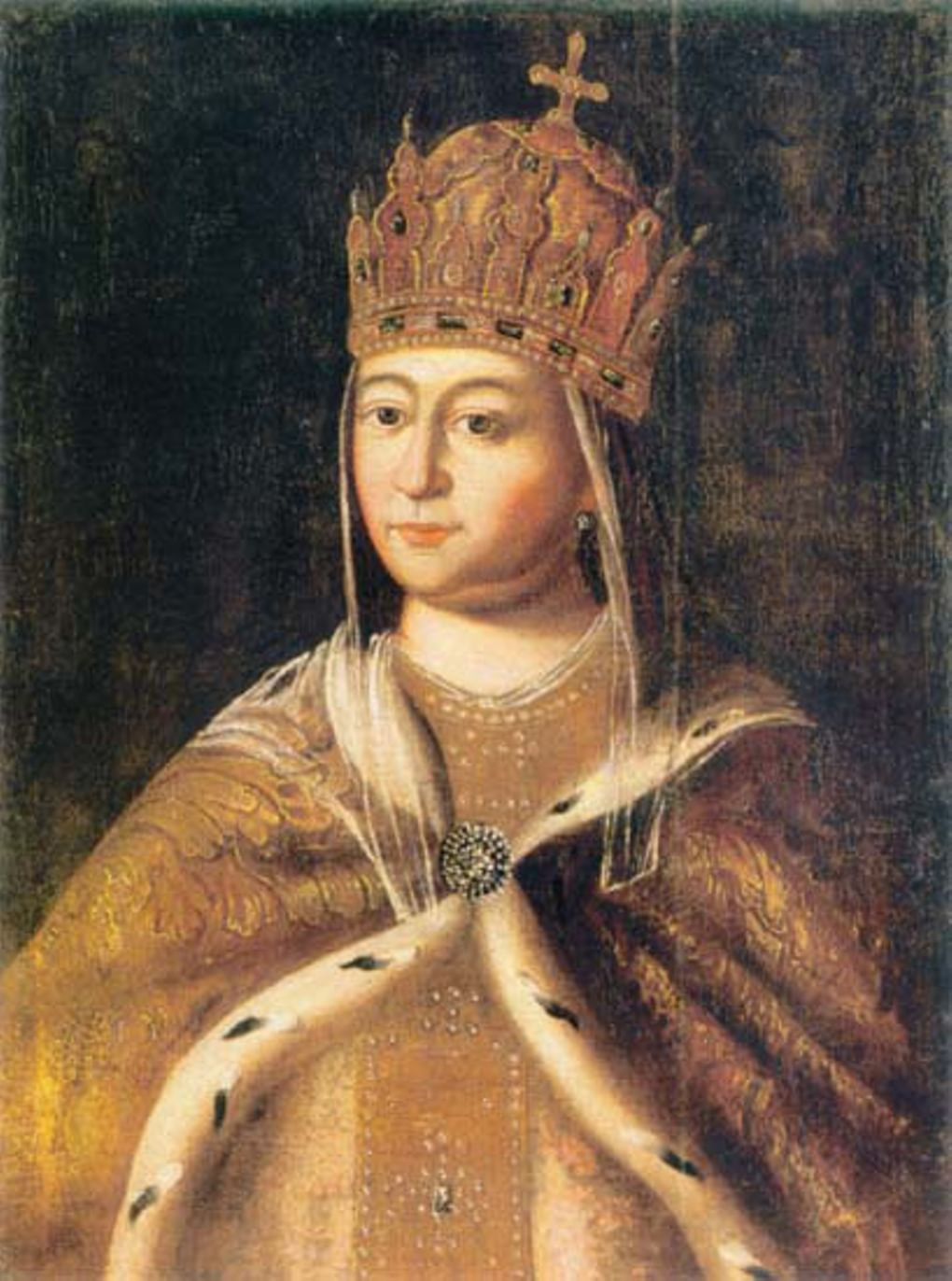 Неизвестный художник. Портрет царицы Евдокии Стрешневой (18 в., ГИМ)