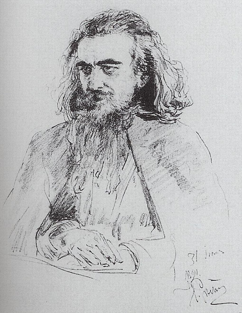 Илья Репин. Портрет Владимира Соловьева. 1891