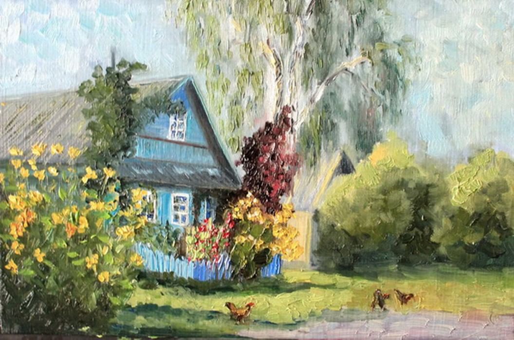 Берега родного дома. Картины художника Михаила Брядова колодец.