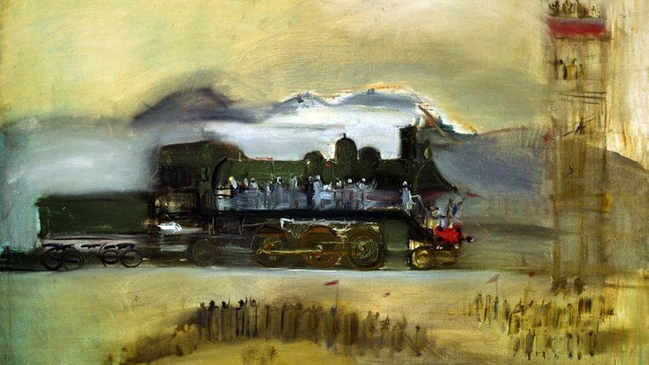 Основное изображение для статьи Первые дирижабль, паровоз и эскалатор на картинах Александра Лабаса