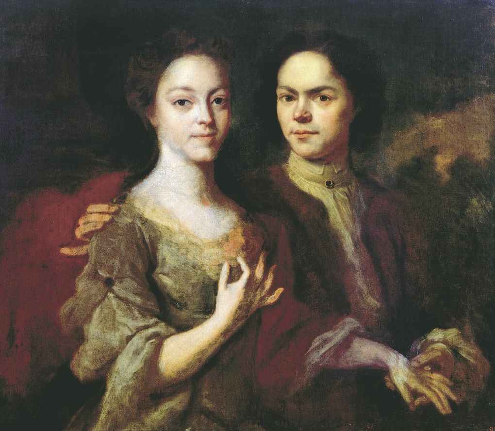 Андрей Матвеев. Автопортрет с женой. 1729 г. Русский музей, Санкт-Петербург