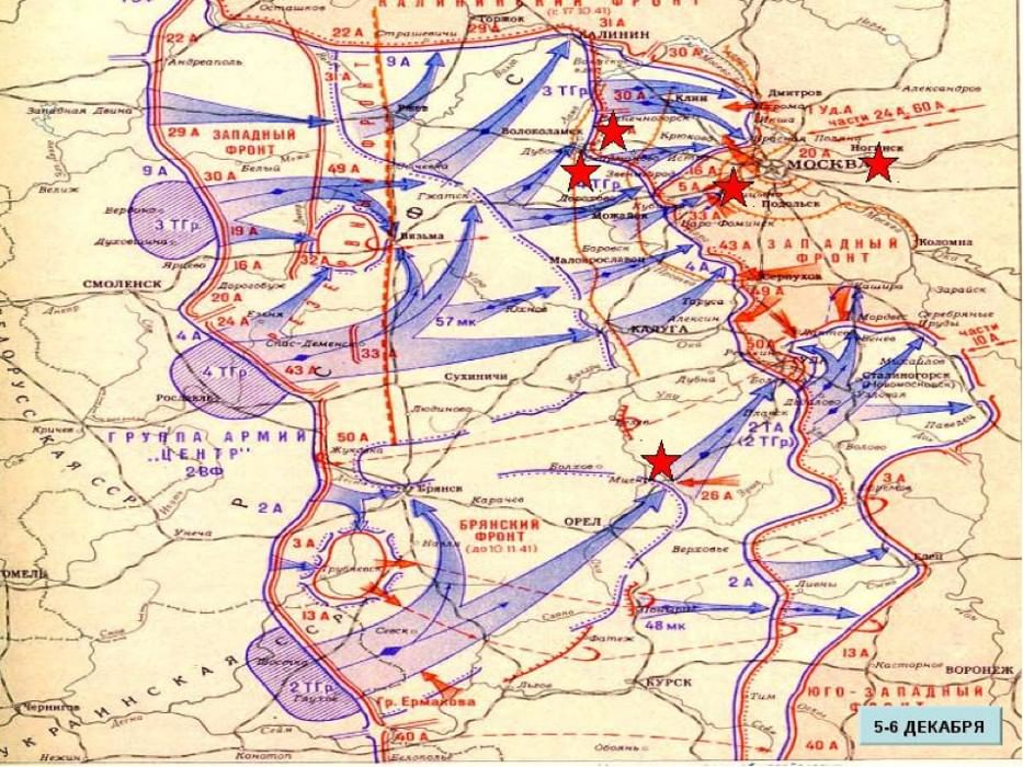 Карта боев московской области