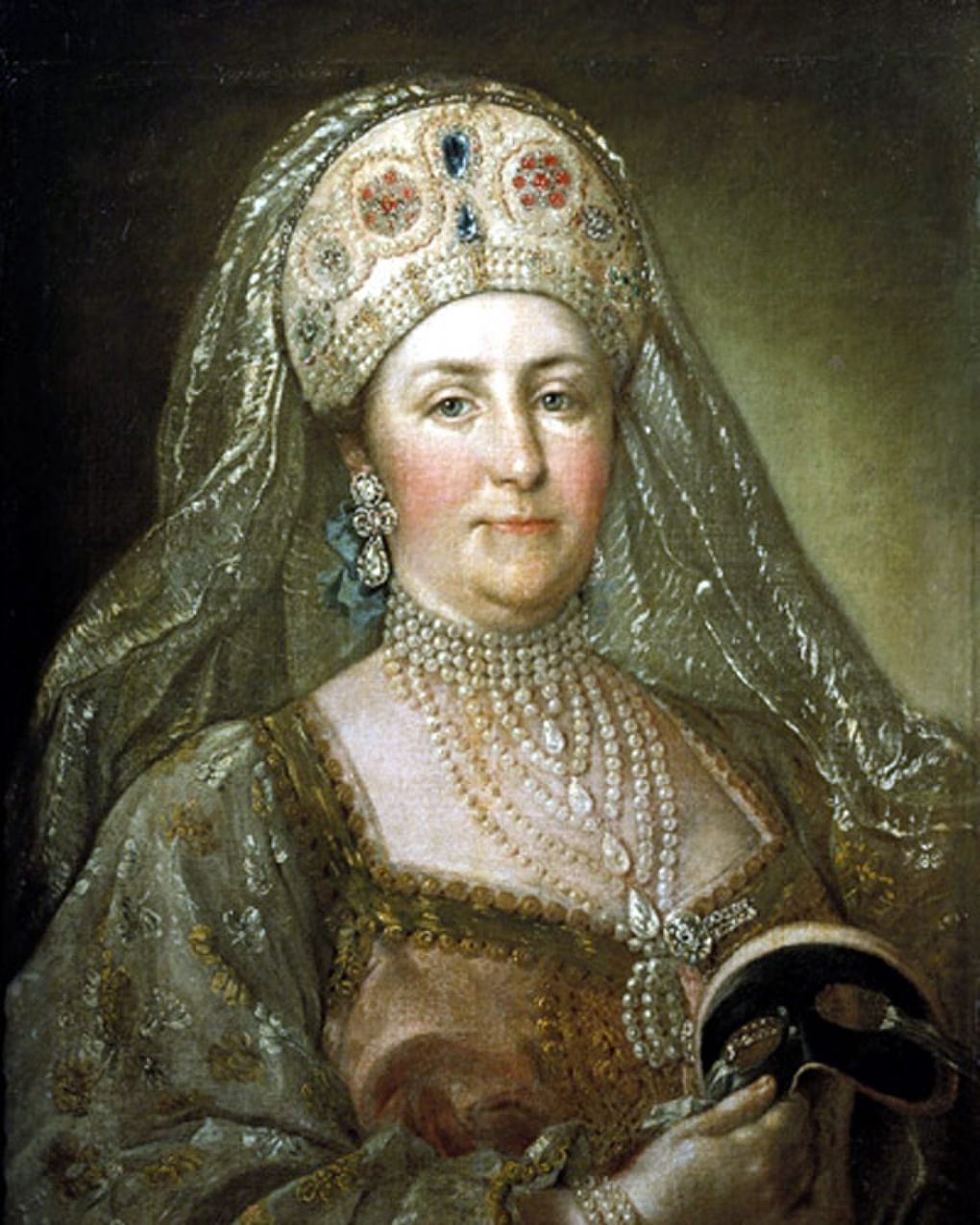 Портрет Екатерины II в русском платье. Картина Стефано Торелли