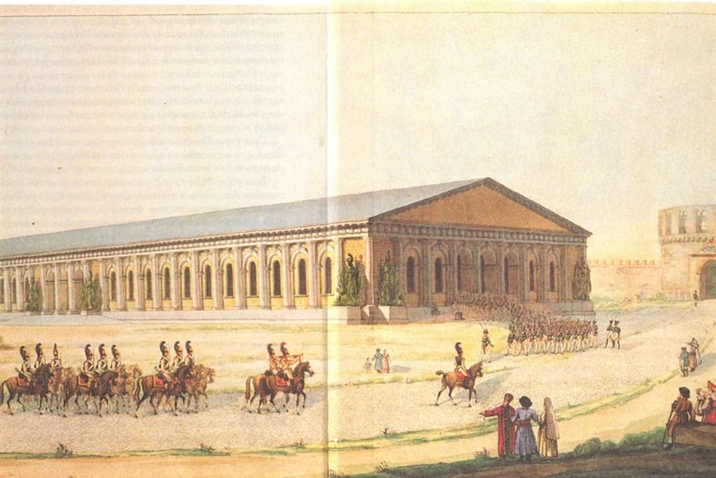 Августин де Бетанкур. Московский Манеж. Около 1820. Фотография: <a href="https://commons.wikimedia.org/w/index.php?curid=2539290" target="_blank" rel="noopener">commons.wikimedia</a>