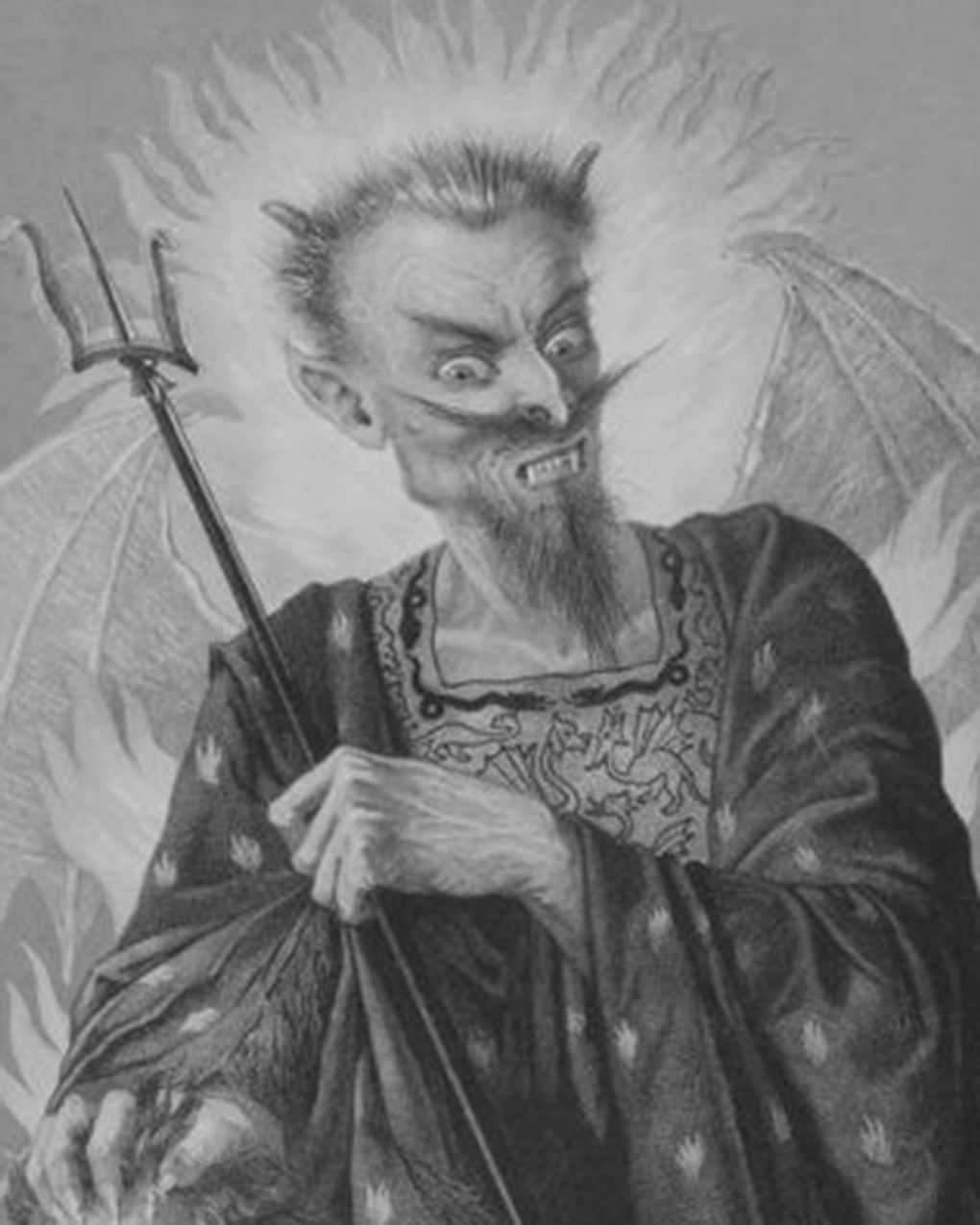Неизвестный художник. Сатана (фрагмент). 2-я половина XIX века. Государственный исторический музей, Москва