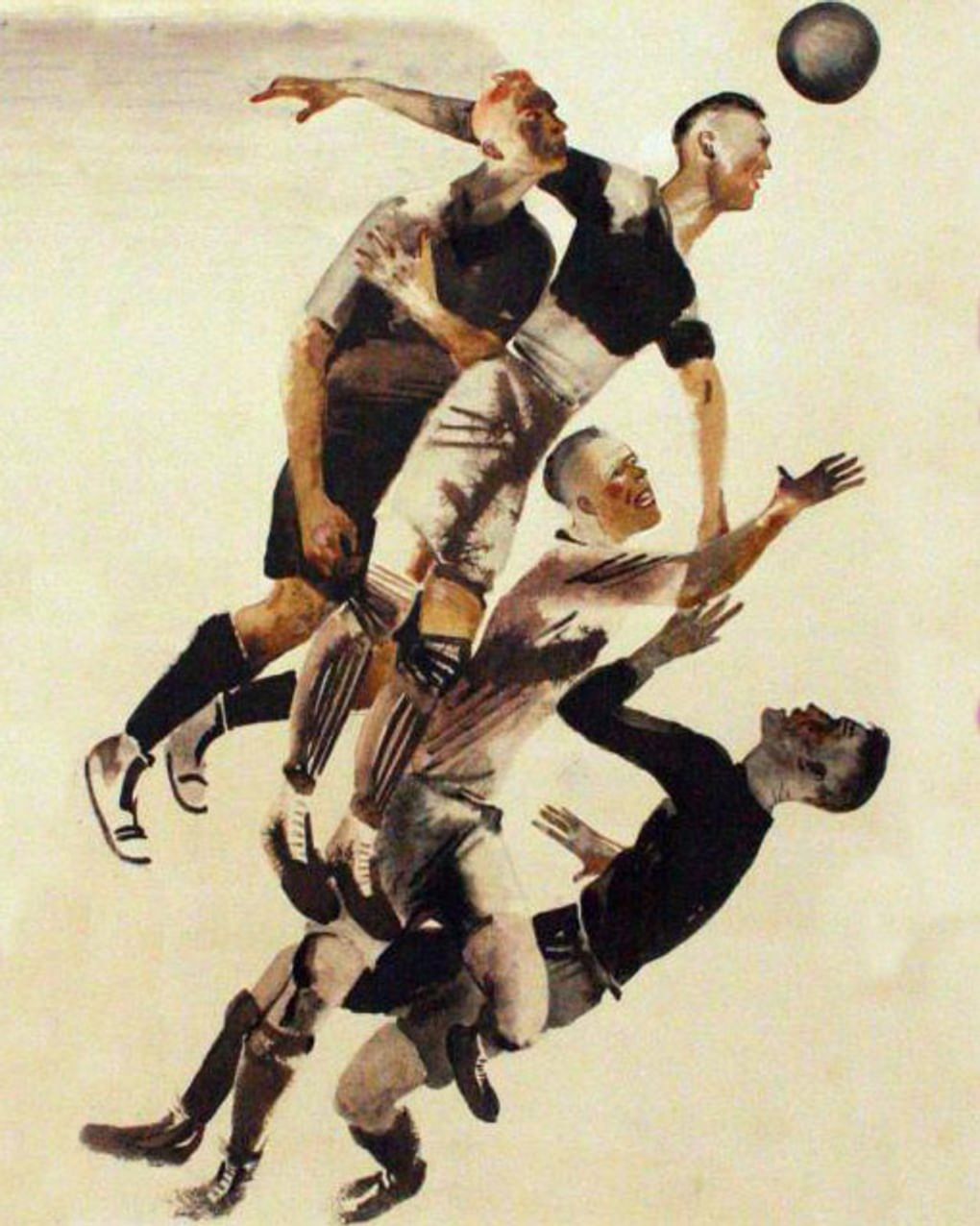 Александр Дейнека. Футбол (фрагмент). 1928. Ивановский областной художественный музей, Иваново