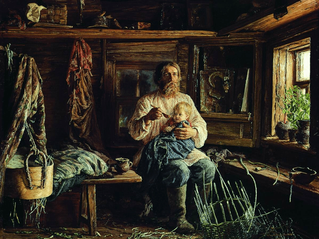 Василий Максимов. Слепой хозяин (фрагмент). 1884. Государственный Русский музей, Санкт-Петербург