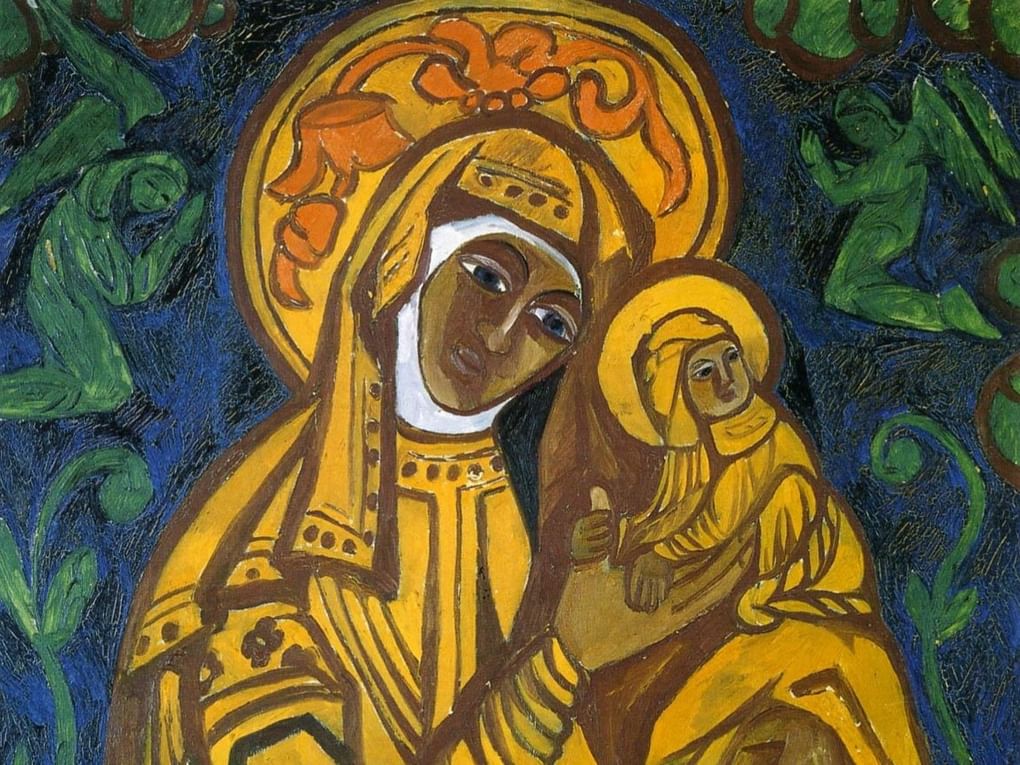Наталия Гончарова. Богородица с младенцем (фрагмент). 1911. Государственная Третьяковская галерея, Москва