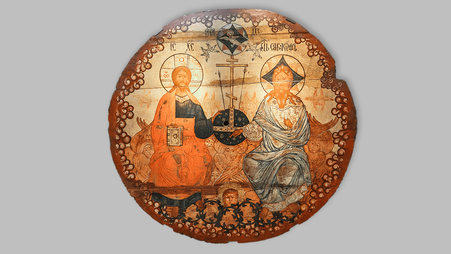 Сопрестолие (медальон «небес»). Русский Север, вторая половина XVIII века. Из Никольской церкви села Вегорукса. Музей-заповедник «Кижи», Республика Карелия