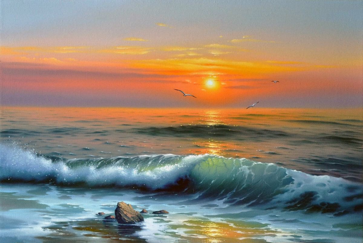 Картины пейзаж море. Картины художника Лузик Виктора морской пейзаж.