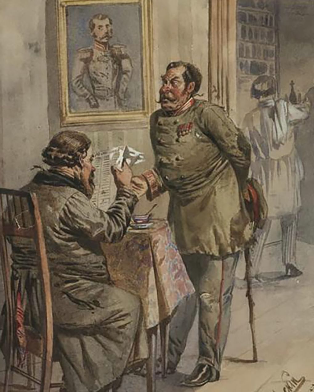 Владимир Маковский. В трактире (фрагмент). 1866. Воронежский областной художественный музей им. И.Н. Крамского, Воронеж
