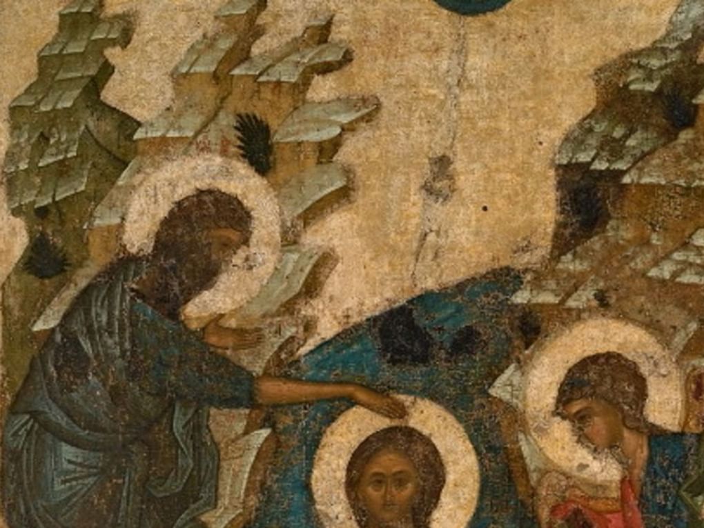 Крещение (фрагмент). Около 1408 года. Государственный Русский музей, Санкт-Петербург