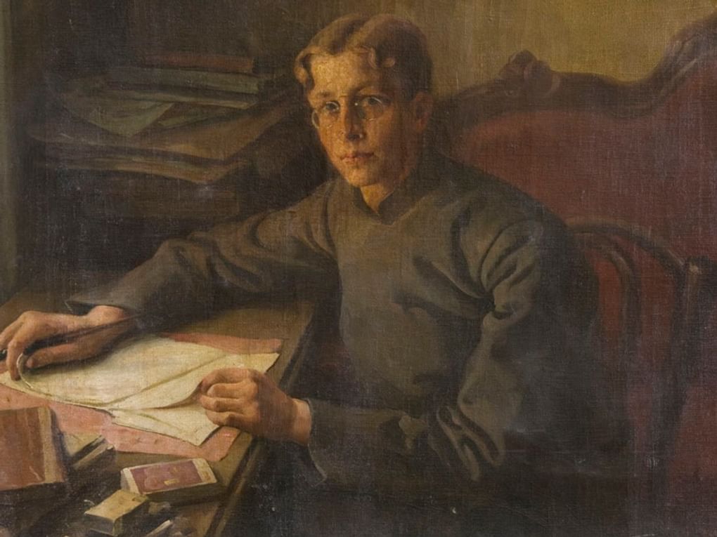 Сергей Криволуцкий. К последнему экзамену (фрагмент). 1918. Тамбовская областная картинная галерея, Тамбов