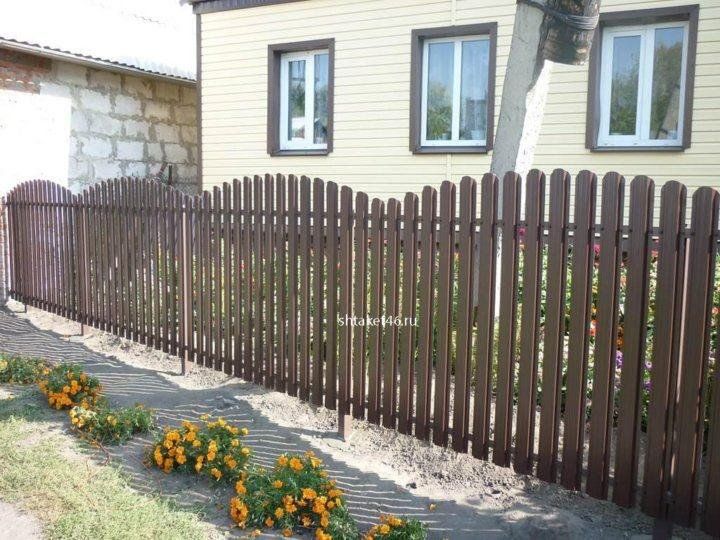 Забор-палисадник металлический (тип 7), заборные секции металлические, забороком