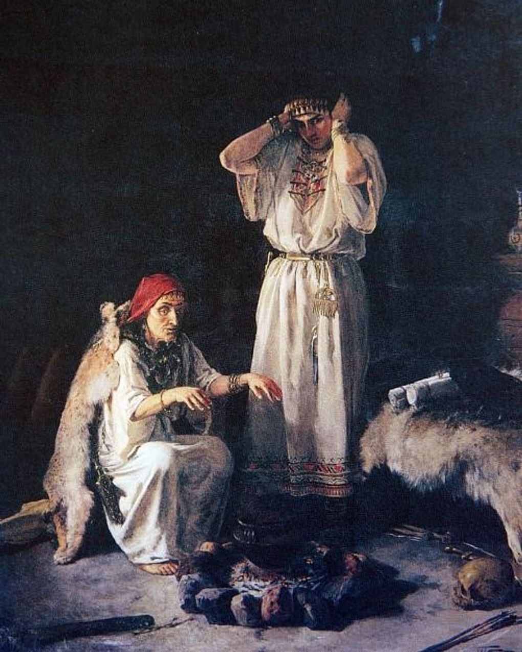 Михаил Клодт. Колдунья (Бронзовый век) (фрагмент). 1891. Государственный Русский музей, Санкт-Петербург
