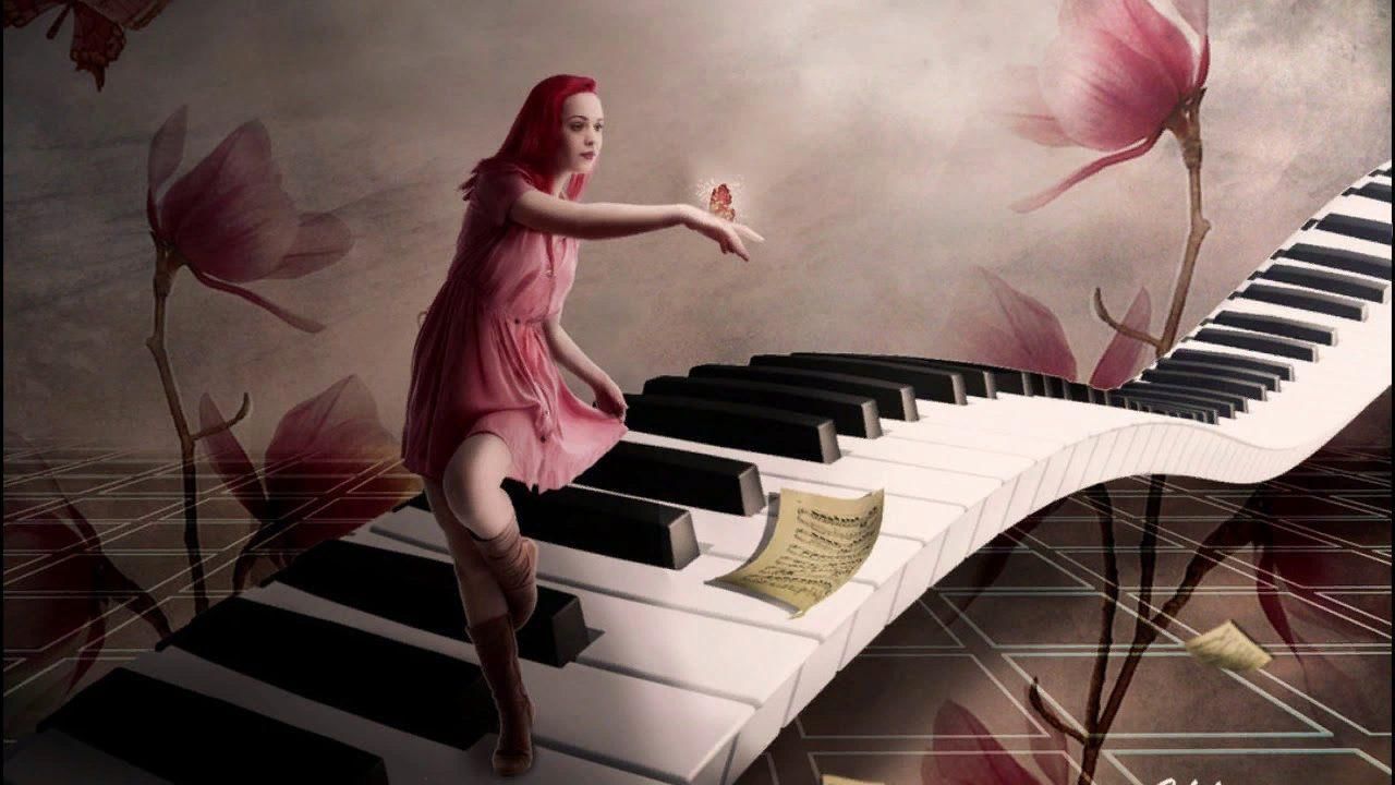 Звуки девушки во время. Музыкальное Вдохновение. Сказочное пианино. Душа поет. Пение души.