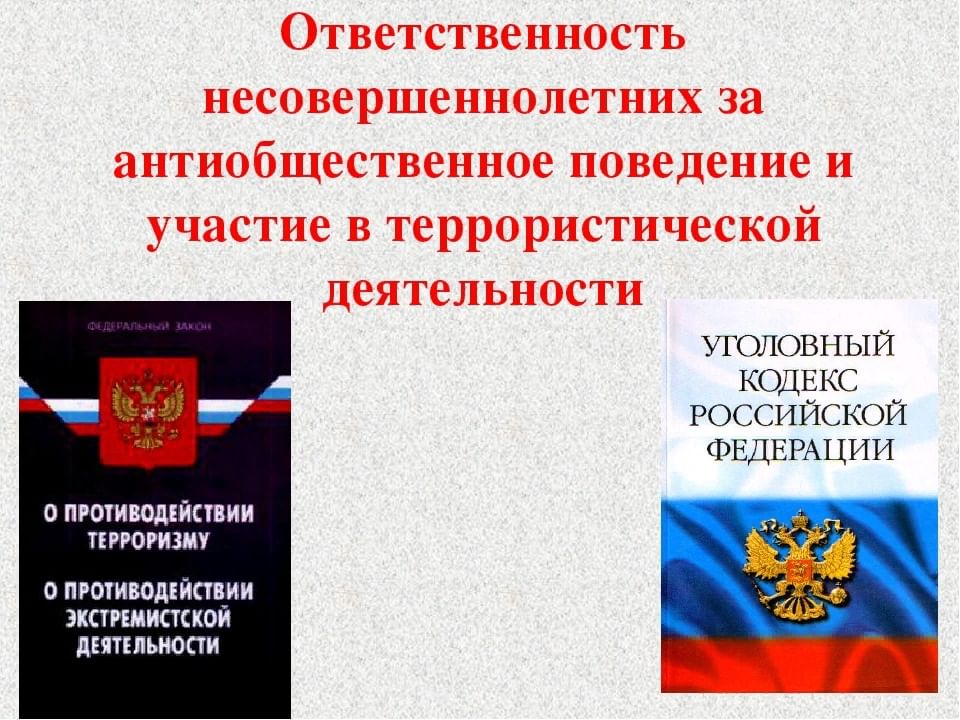 Обж 10 класс уголовная ответственность за террористическую деятельность презентация