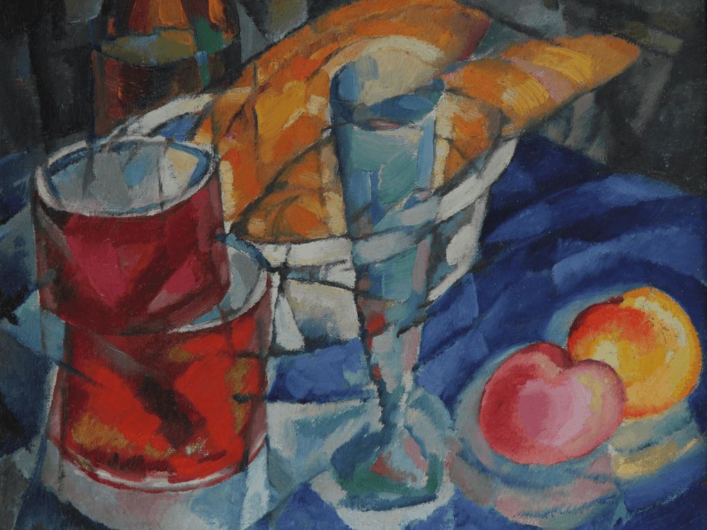 Петр Субботин-Пермяк. Натюрморт с булками и посудой (фрагмент). 1921. Пермская государственная художественная галерея, Пермь