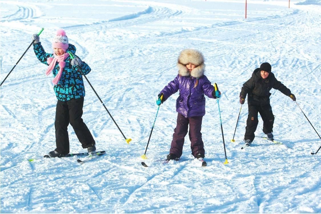 Школьники на лыжах