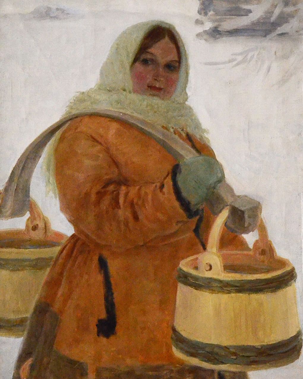 Афанасий Куликов. Молодуха (фрагмент). 1946. Малоярославецкий музейно-выставочный центр им. И.А. Солдатенкова, Малоярославец, Калужская область