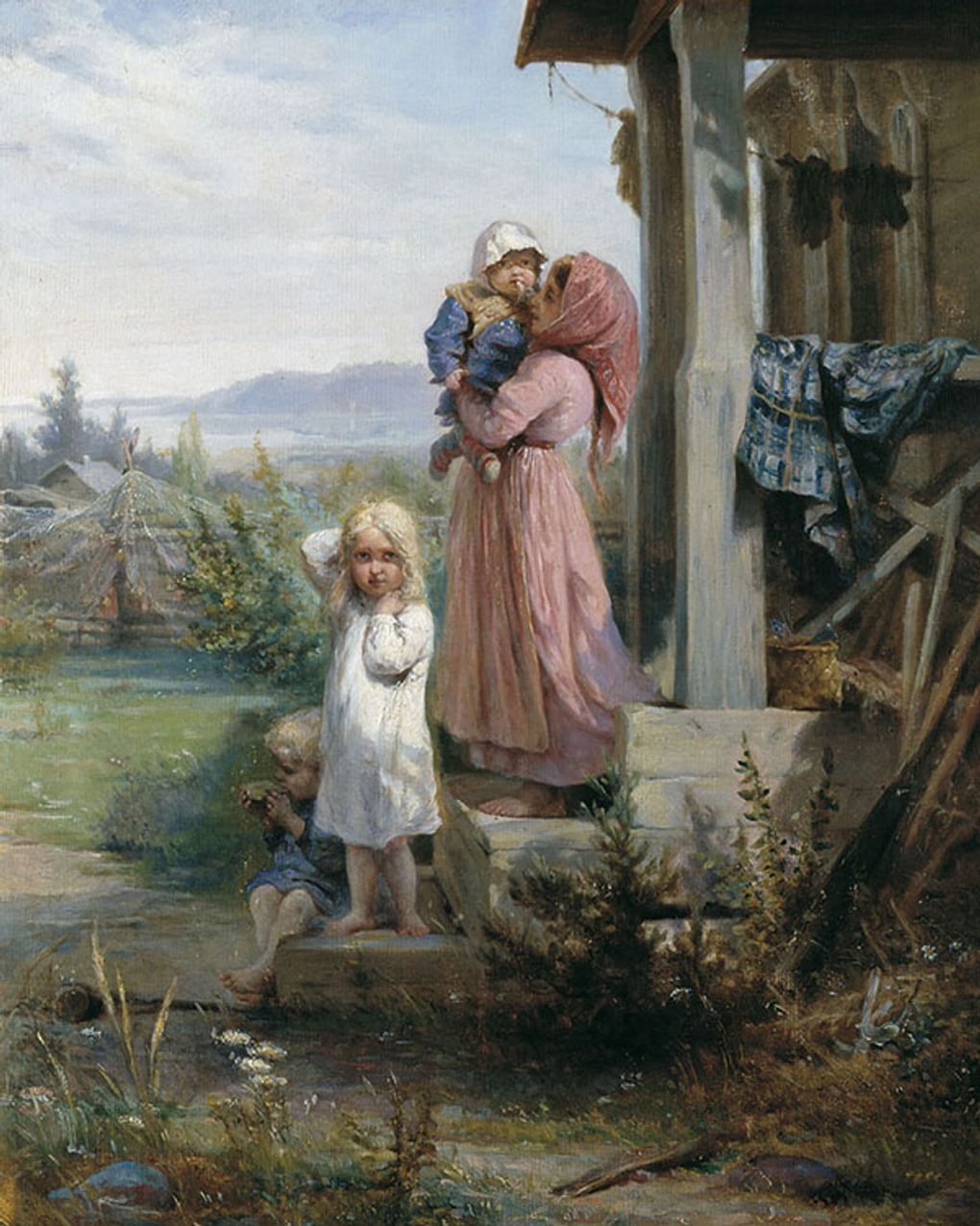 Николай Кошелев. Утро в деревне (фрагмент). 1880-е. Нижнетагильский музей изобразительных искусств, Нижний Тагил